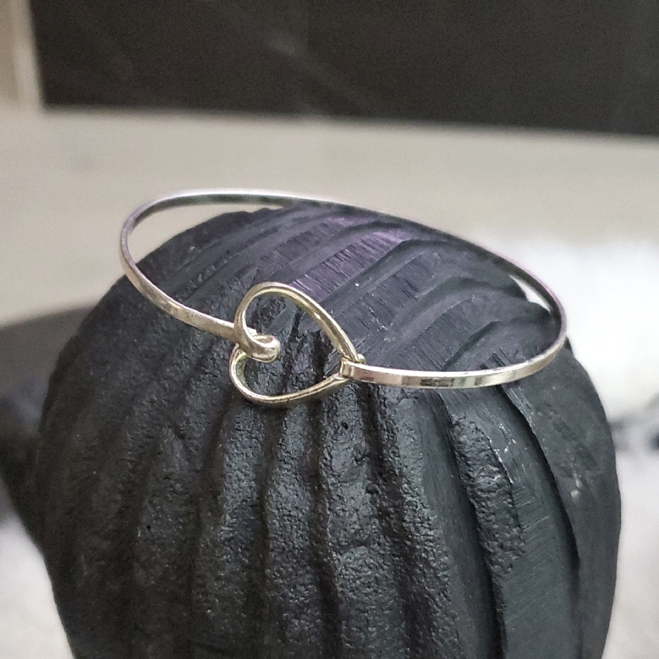 Beautiful Sterling Silver Bracelet,Engraved Message Inside "Follow Your Heart"